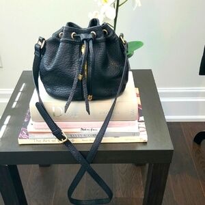 Poverty Flats -Black With Gold Hardware Crossbody Bag with Adjustable Strap
